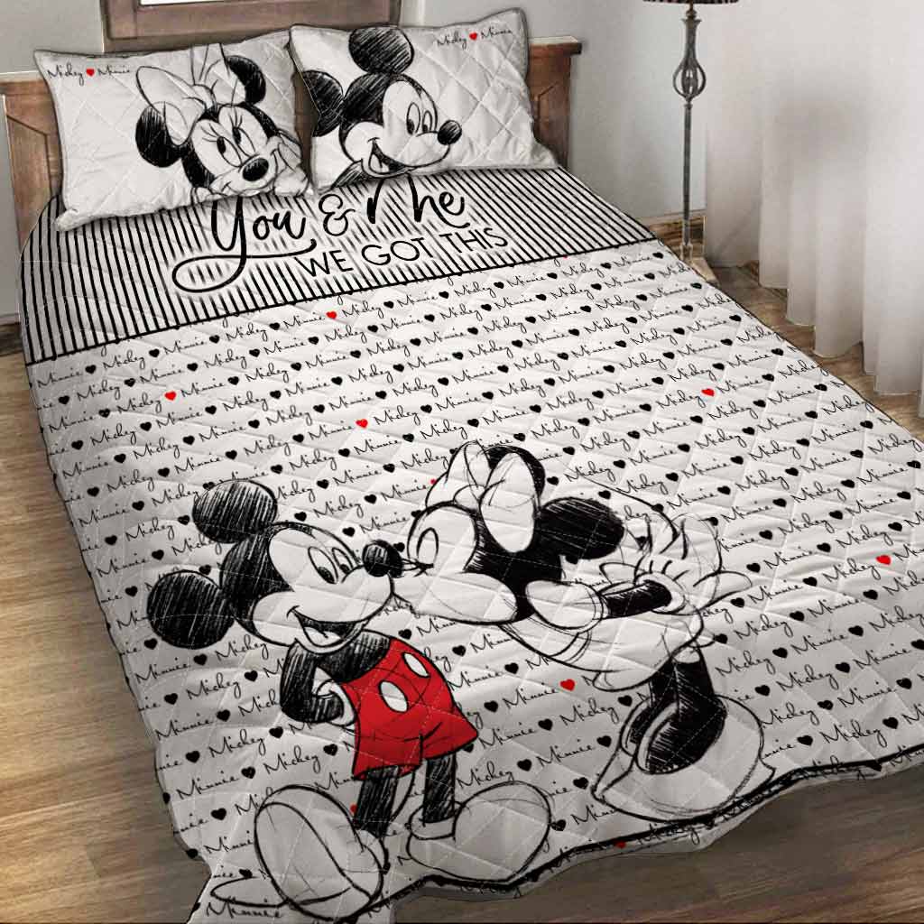 Personalized Mouse Quilt Set for Couples - Wedding Gift Idea
