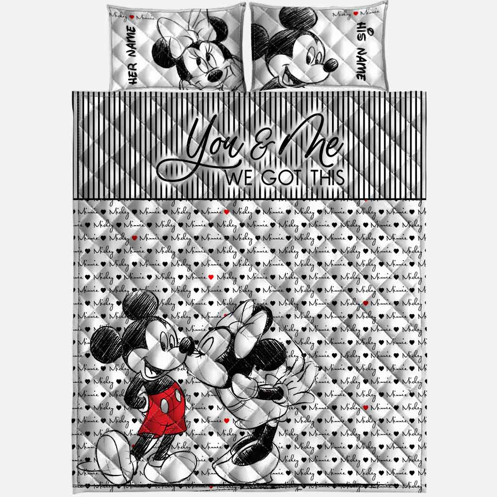 Personalized Mouse Quilt Set for Couples - Wedding Gift Idea
