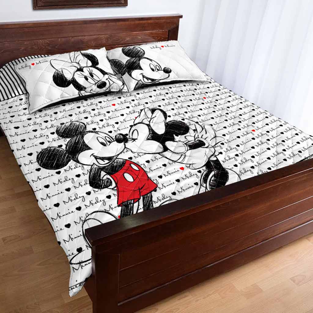 Personalized Mouse Quilt Set for Couples - Wedding Gift Idea