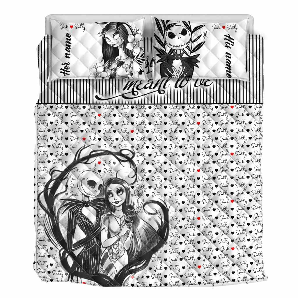 Personalized Nightmare Before Christmas Quilt Set Couples Gift