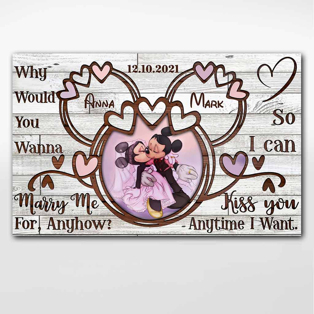 Personalized Couple Mouse Poster Custom Name Anniversary Gift
