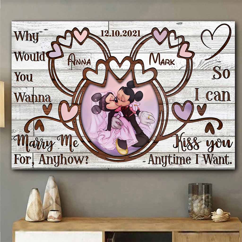 Personalized Couple Mouse Poster Custom Name Anniversary Gift