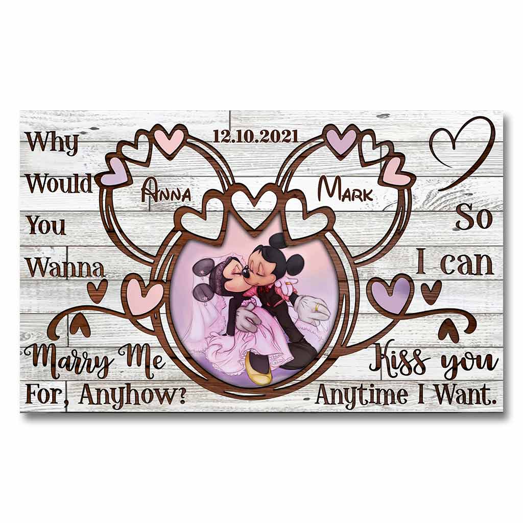 Personalized Couple Mouse Poster Custom Name Anniversary Gift