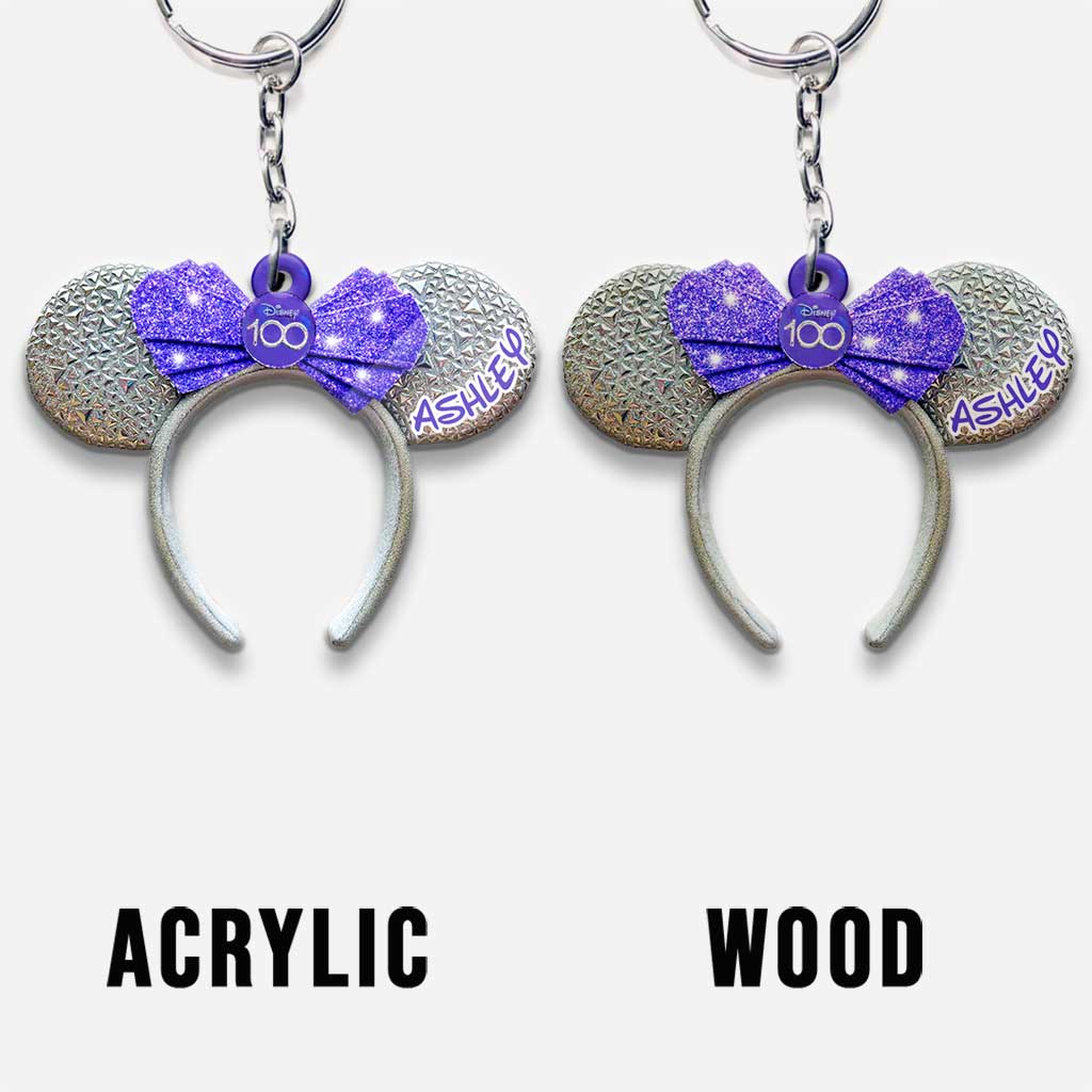 Personalized Disney 100 Years Mouse Keychain Custom Name Gift