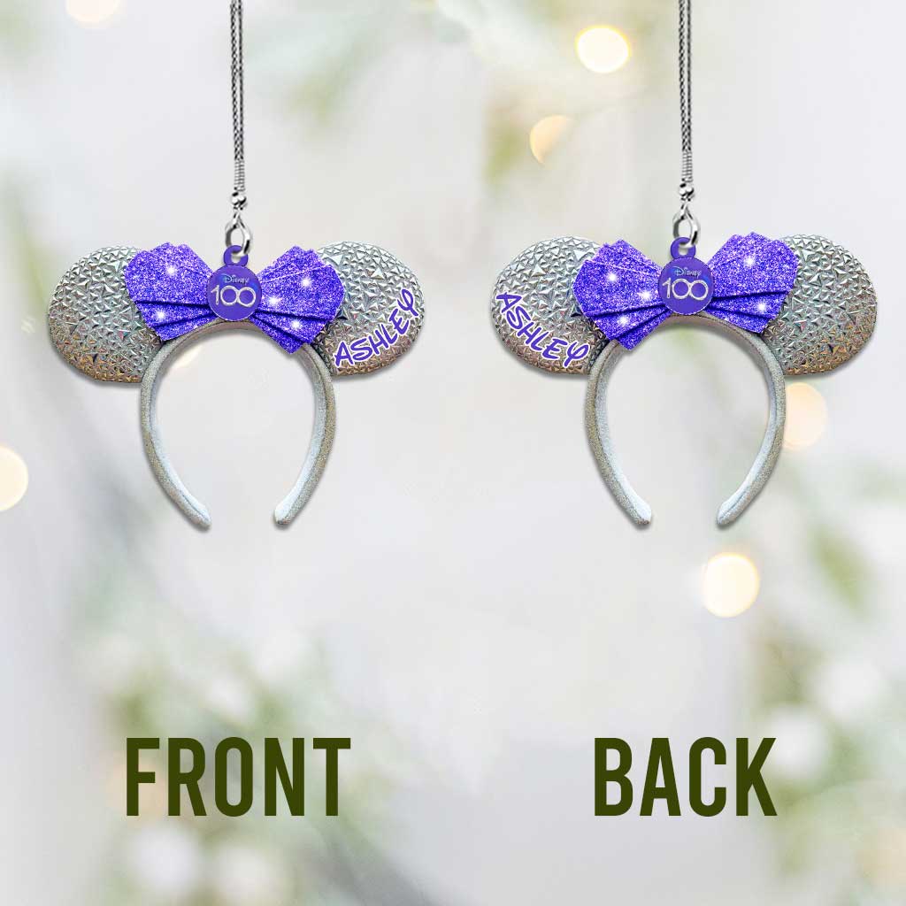 Personalized Disney 100 Mouse Car Ornament Custom Name Gift