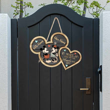 Load image into Gallery viewer, Personalized Mickey Mouse Couple Wood Sign Custom Names Gift for Anniversary
