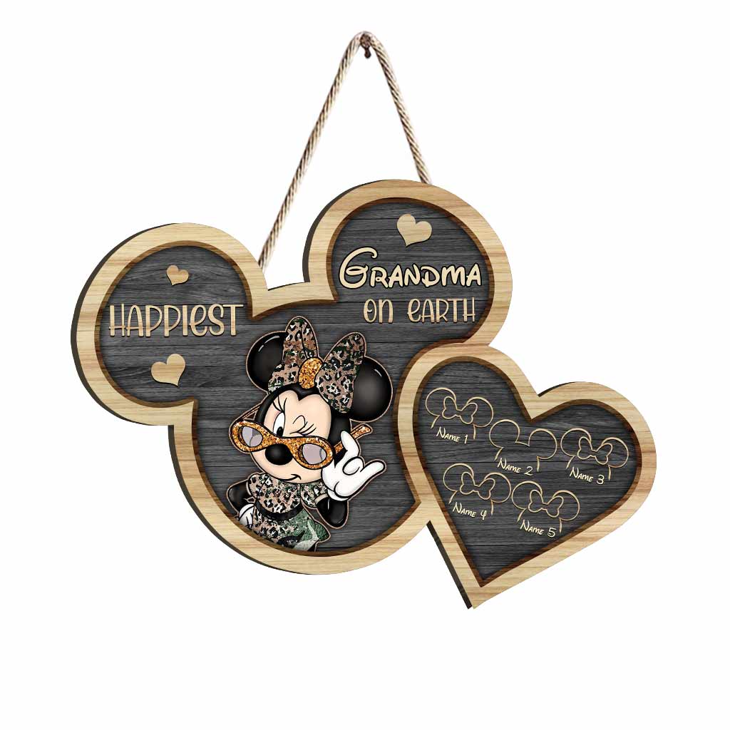 Personalized Grandma Wood Sign with Mickey Design for Mother's Day