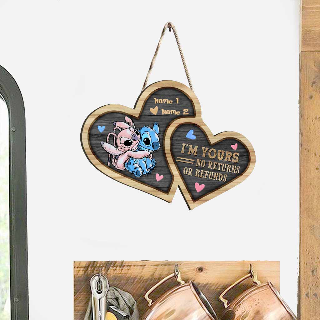 Personalized Wood Heart Sign with Names - Unique Couple Gift