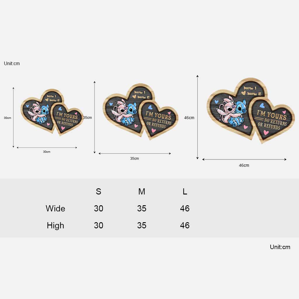 Personalized Wood Heart Sign with Names - Unique Couple Gift
