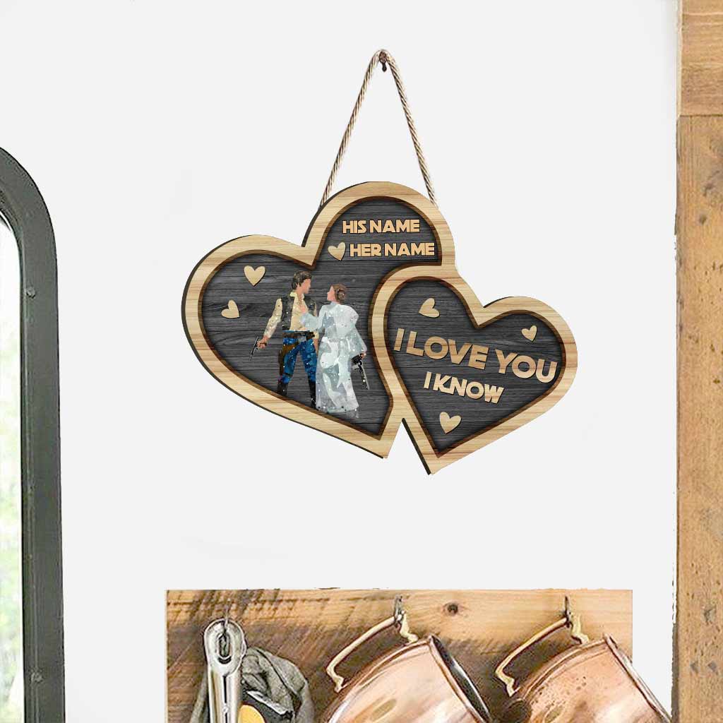 Personalized Heart Wood Sign with Custom Names for Couples