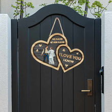 Load image into Gallery viewer, Personalized Heart Wood Sign with Custom Names for Couples
