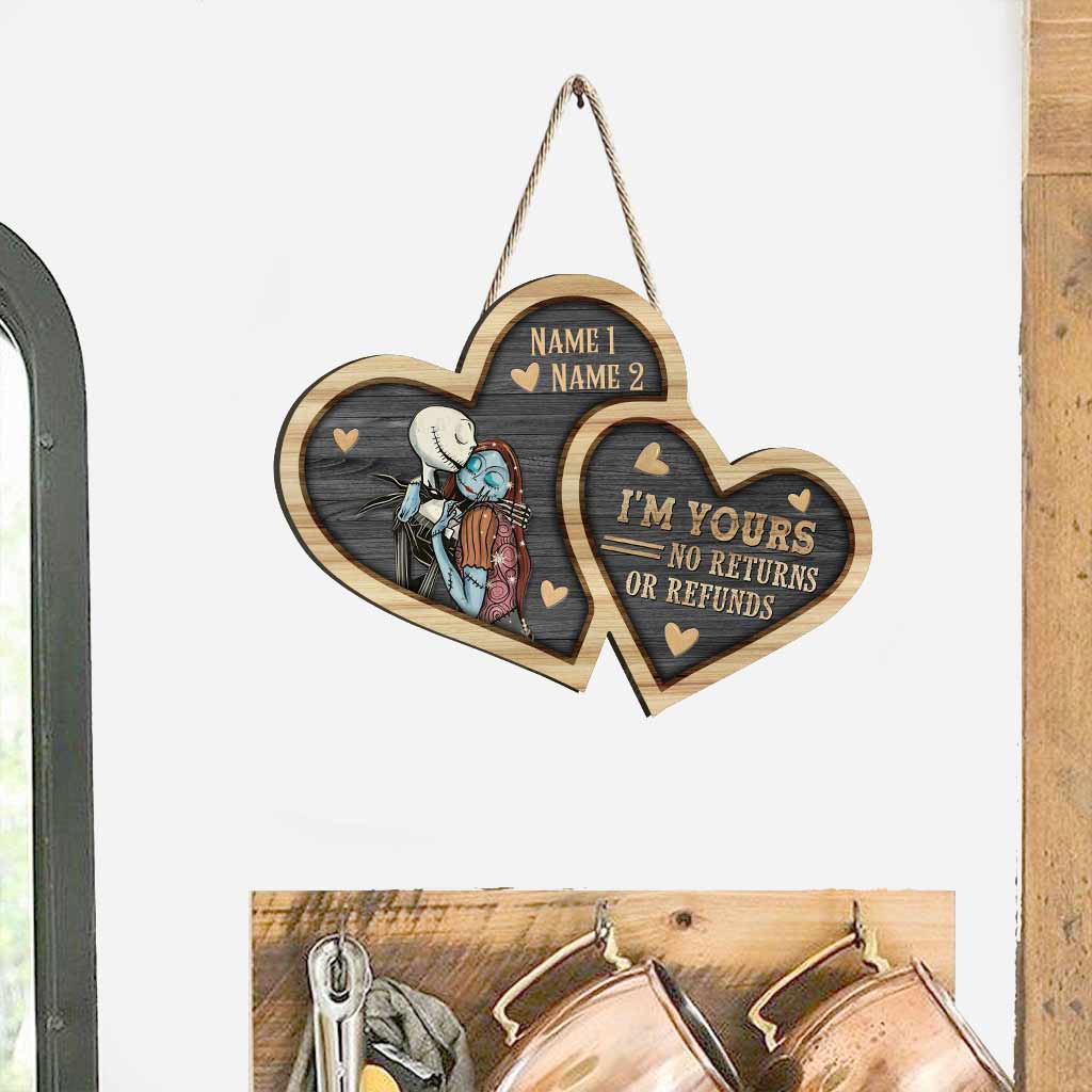 Personalized Couple Wood Sign Custom Heart Design Gift