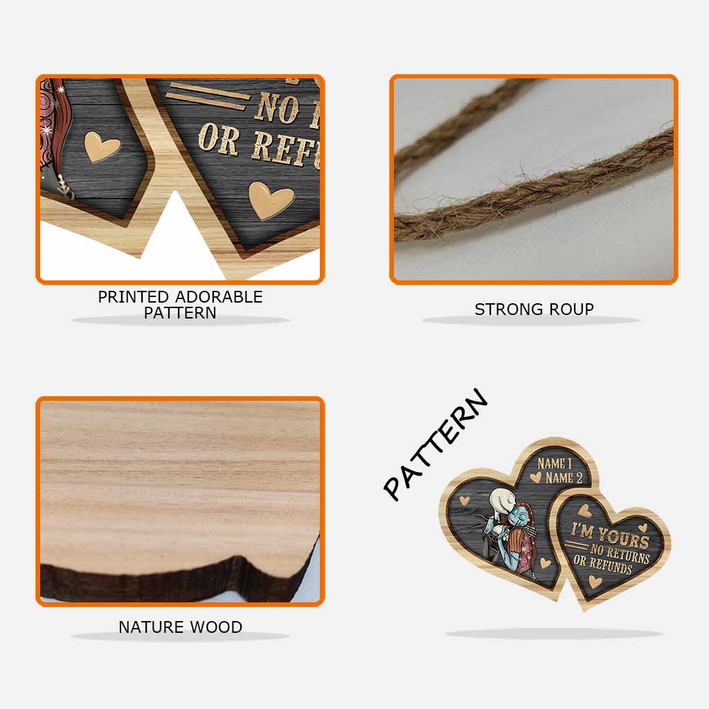 Personalized Couple Wood Sign Custom Heart Design Gift