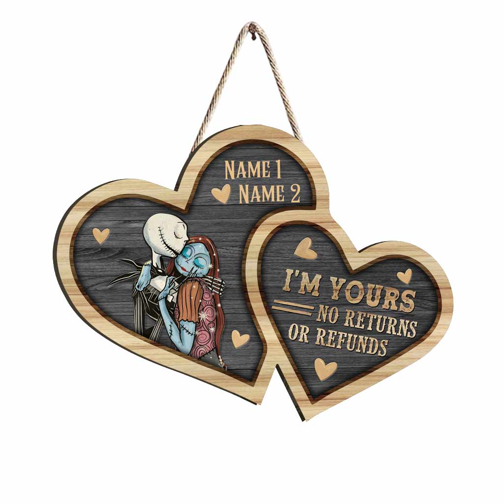 Personalized Couple Wood Sign Custom Heart Design Gift