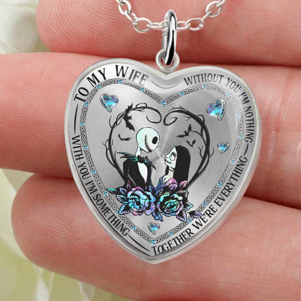 Personalized Heart Pendant Necklace for Wife with Custom Engraving