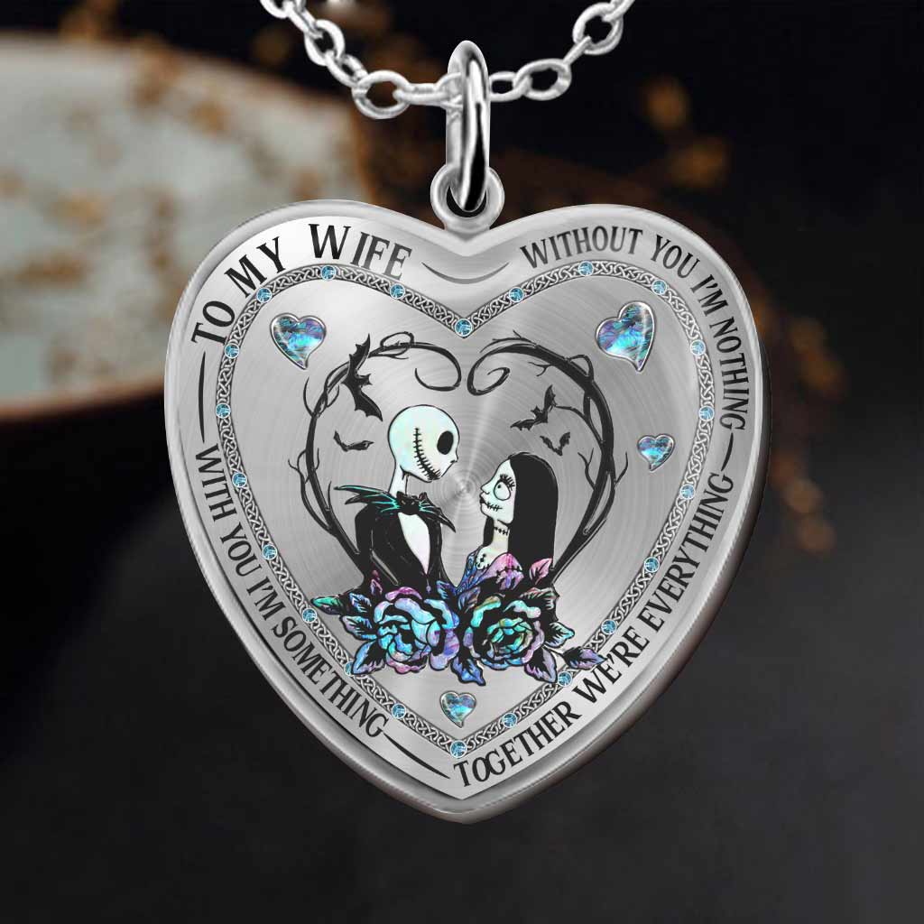 Personalized Heart Pendant Necklace for Wife with Custom Engraving