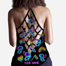 Load image into Gallery viewer, Personalized LGBT Pride Tank Top Custom Name Rainbow Gift
