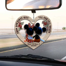 Load image into Gallery viewer, Personalized Heart Car Ornament Printed Both Sides Gift for Couples
