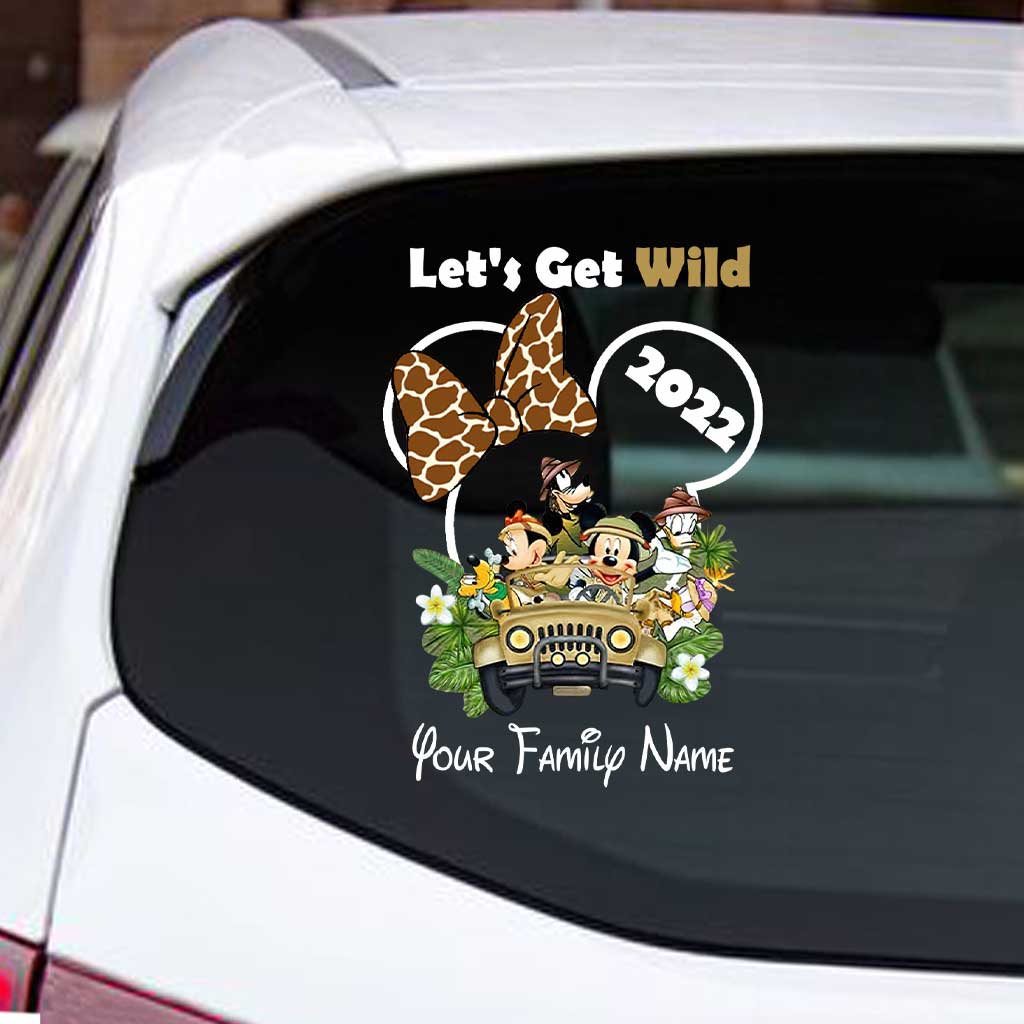 Personalized Let's Get Wild Mouse Decal Custom Family Name Sticker