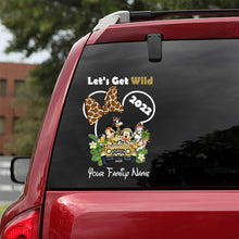 Load image into Gallery viewer, Personalized Let's Get Wild Mouse Decal Custom Family Name Sticker
