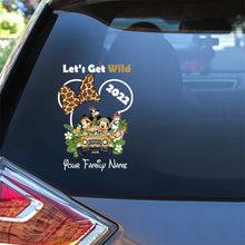 Load image into Gallery viewer, Personalized Let's Get Wild Mouse Decal Custom Family Name Sticker
