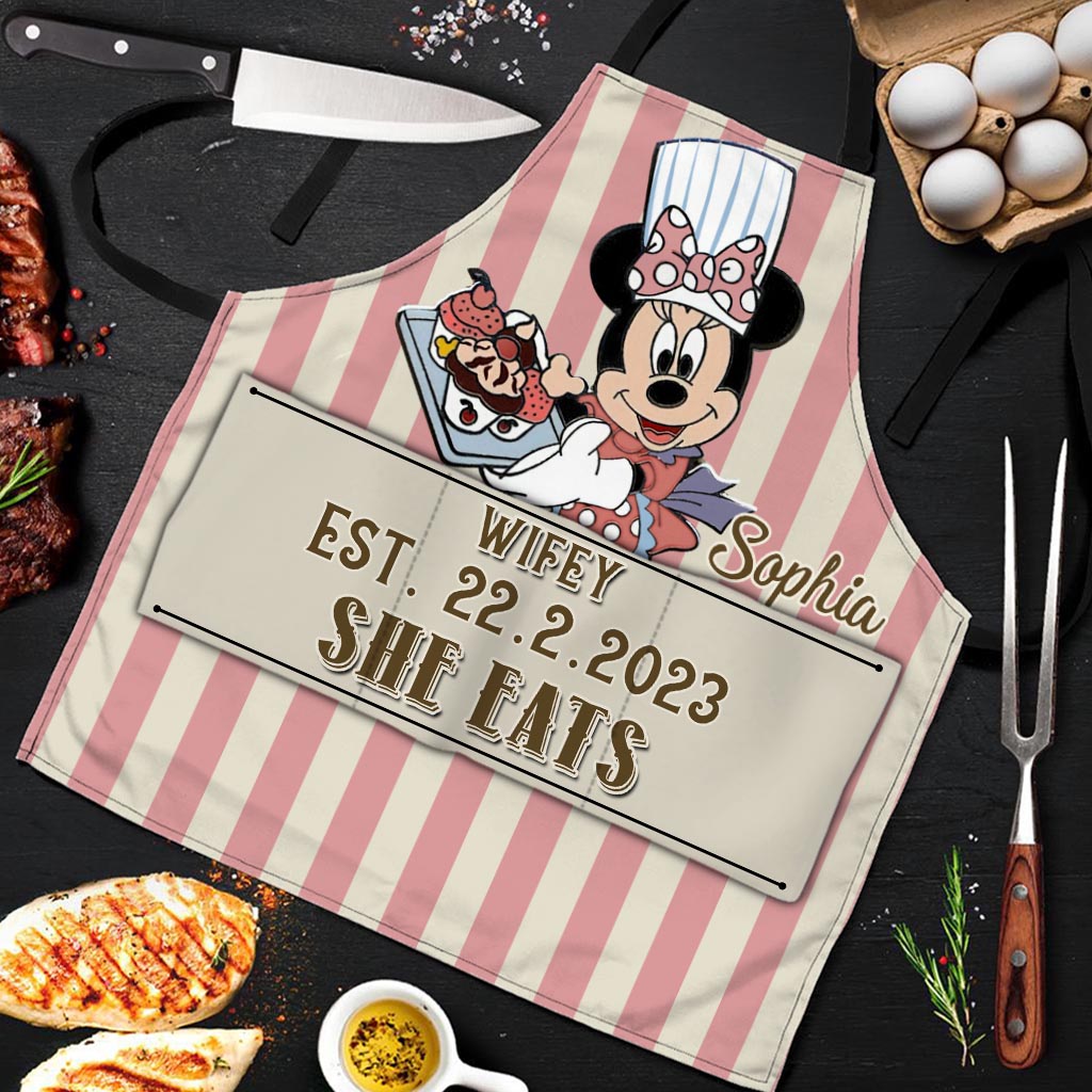 Personalized Mouse Apron Custom Name Gift for Wife