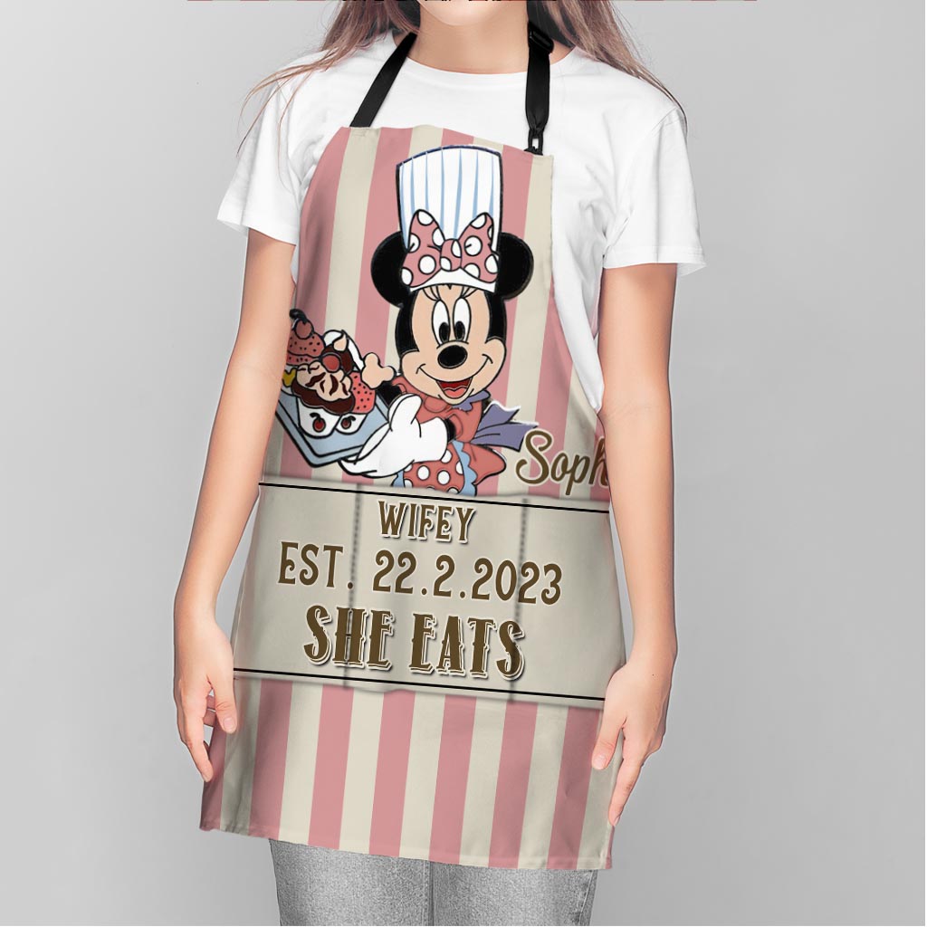 Personalized Mouse Apron Custom Name Gift for Wife