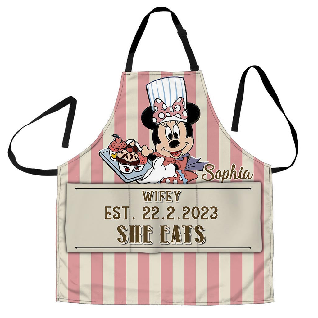 Personalized Mouse Apron Custom Name Gift for Wife