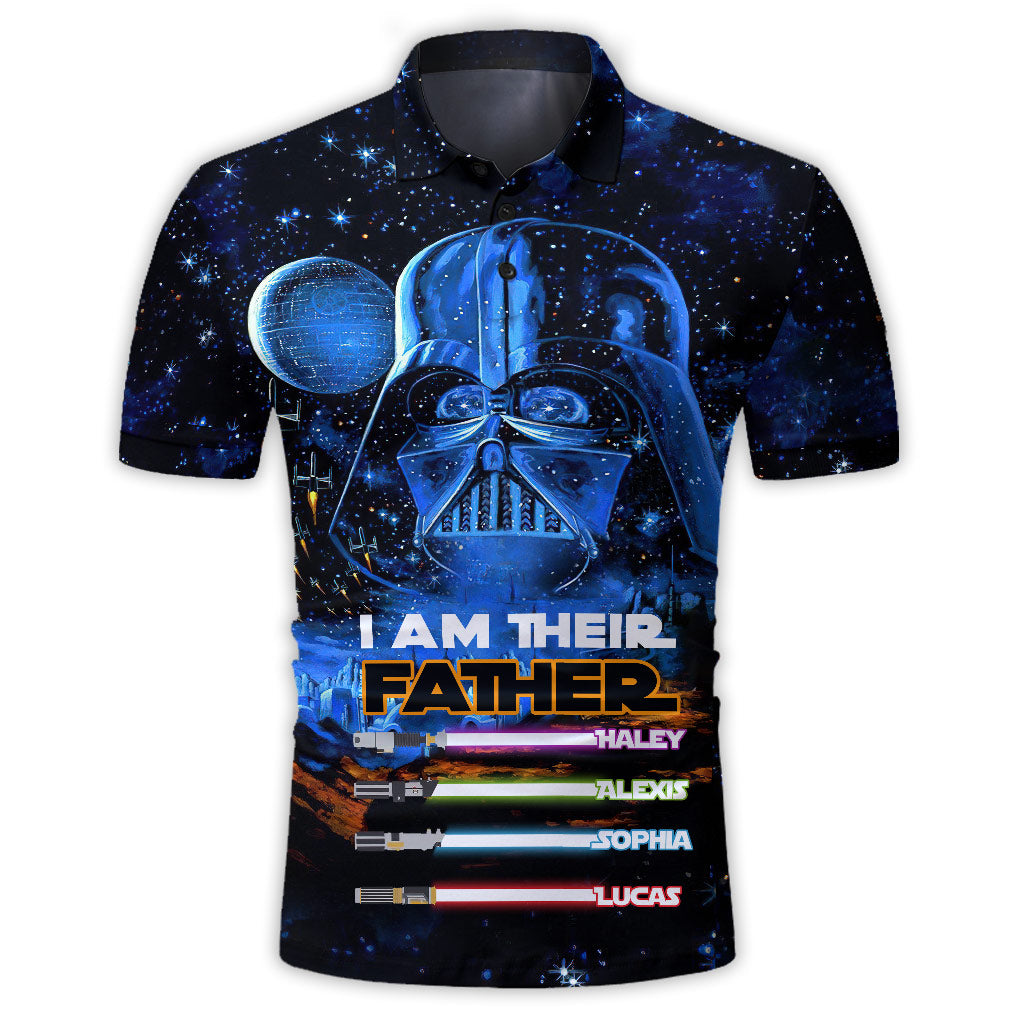 Personalized I Am Their Father Polo Shirt Custom Names Gift for Dad