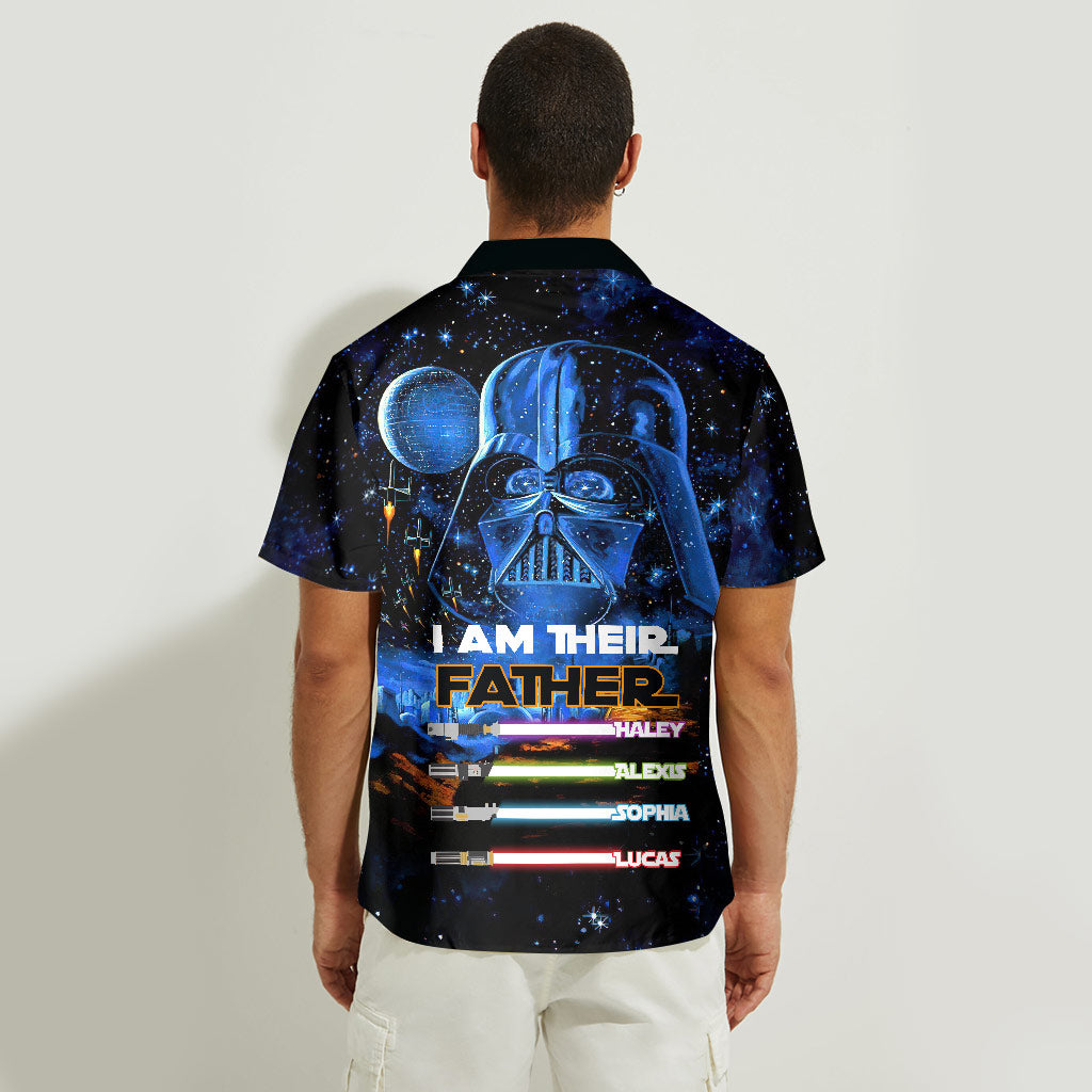 Personalized Hawaiian Shirt for Dad with Space Design | Father's Day Gift