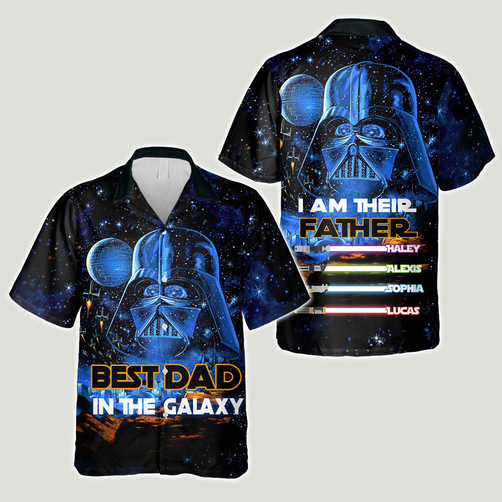 Personalized Hawaiian Shirt for Dad with Space Design | Father's Day Gift