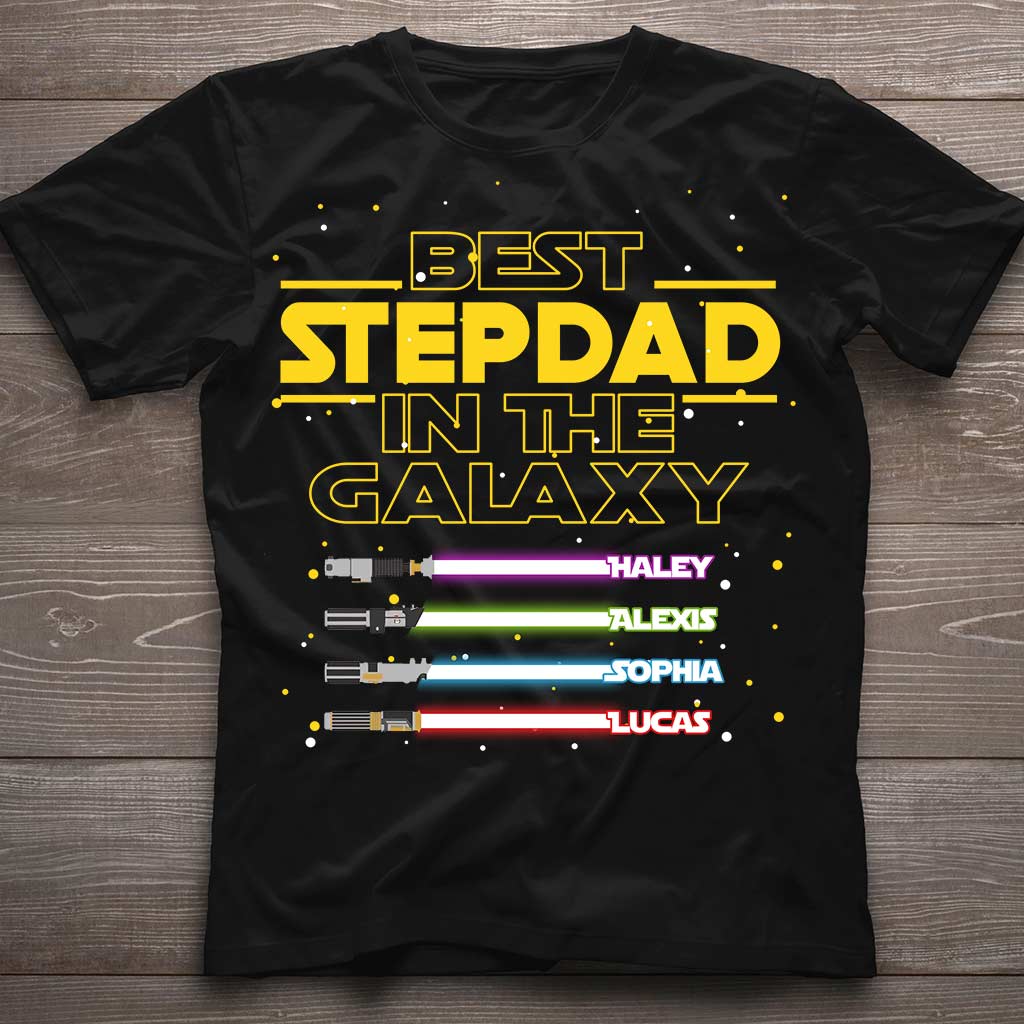 Personalized Best Stepdad In The Galaxy T-shirt & Hoodie Gift