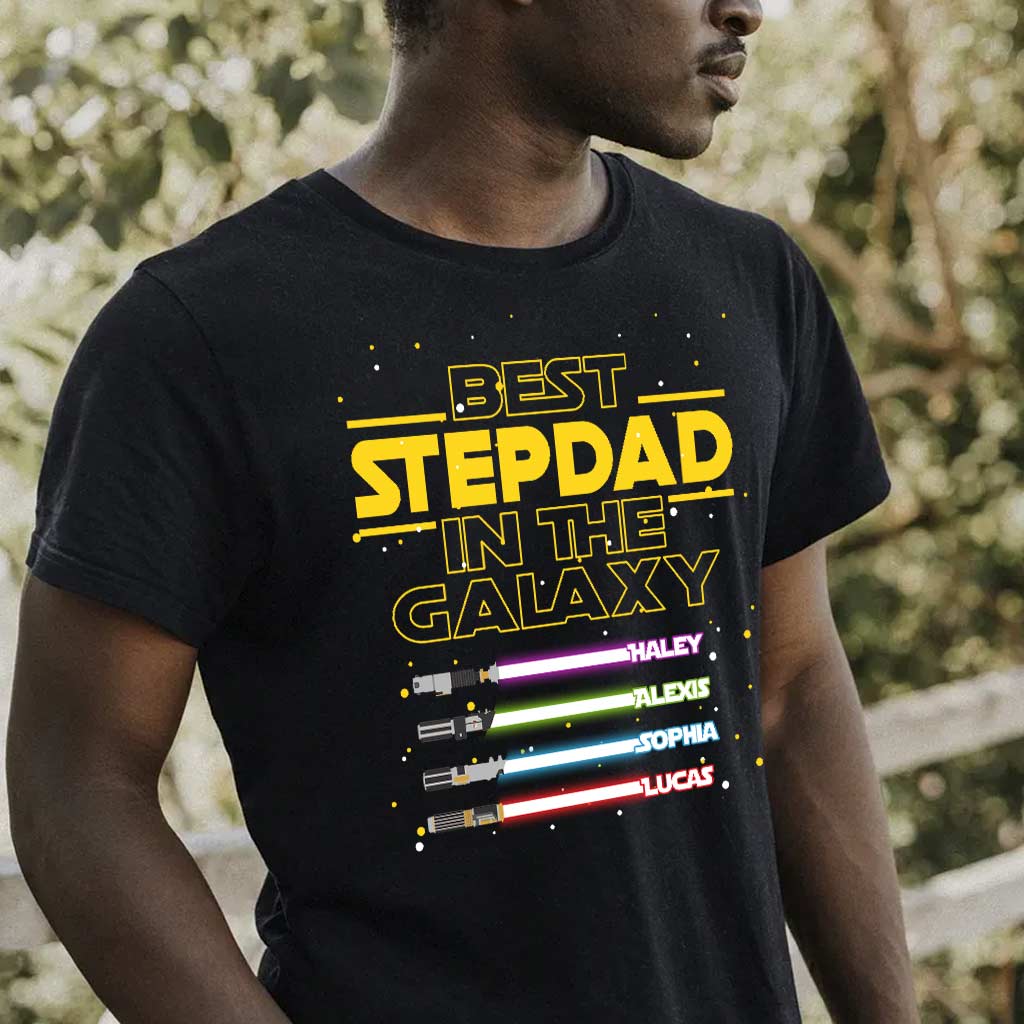Personalized Best Stepdad In The Galaxy T-shirt & Hoodie Gift