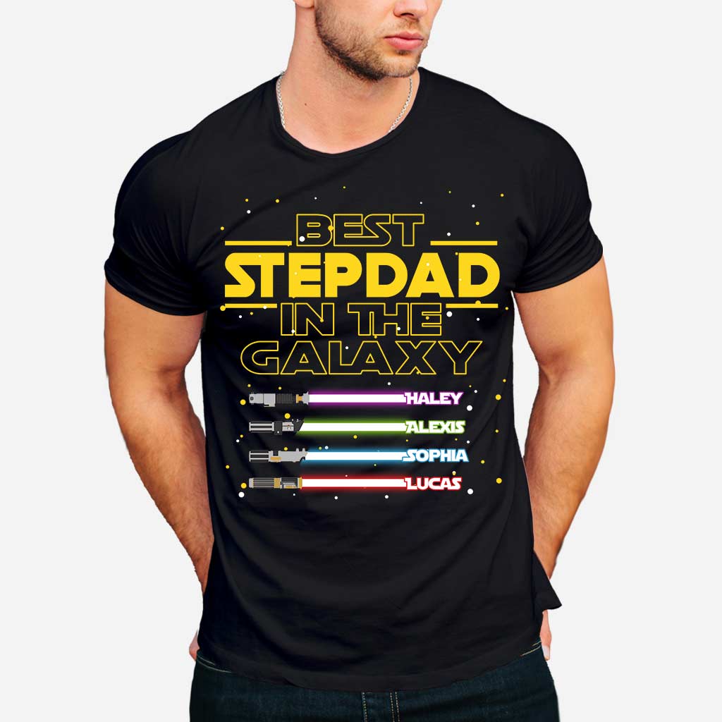Personalized Best Stepdad In The Galaxy T-shirt & Hoodie Gift
