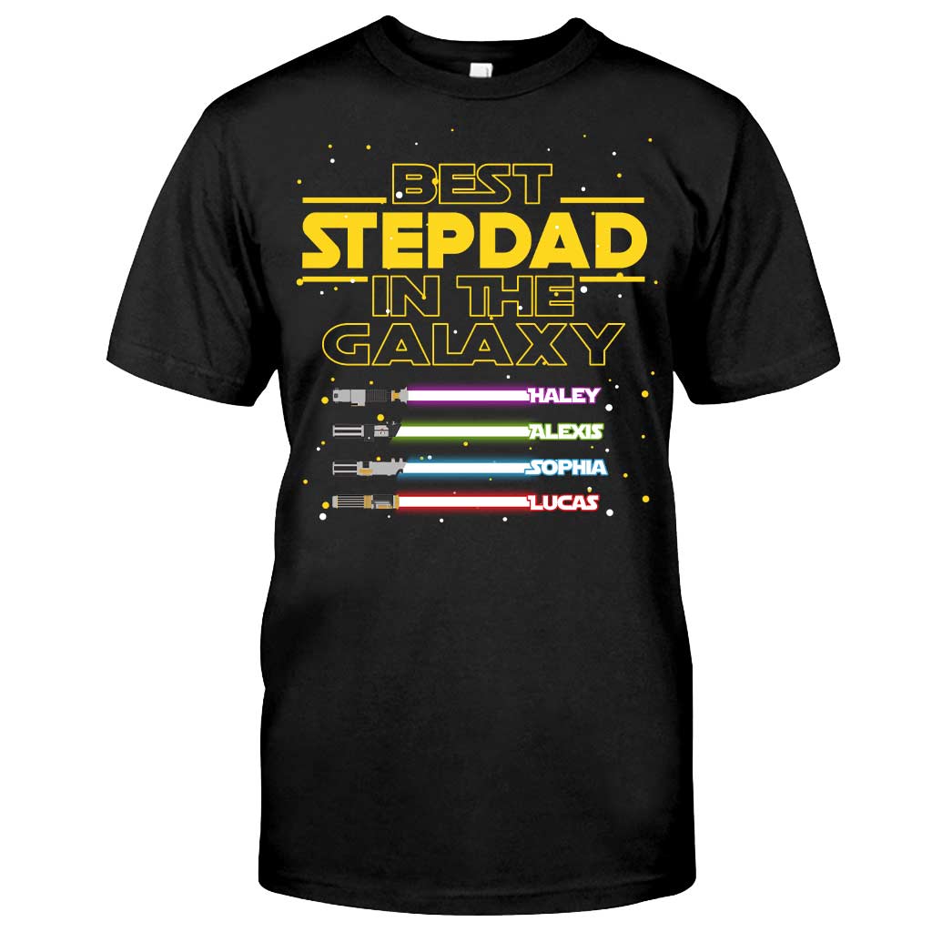 Personalized Best Stepdad In The Galaxy T-shirt & Hoodie Gift