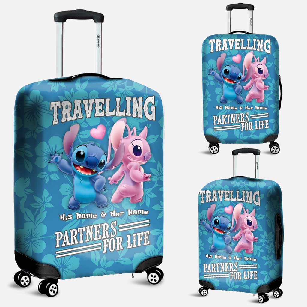 Personalized Ohana Luggage Cover Custom Name Travel Gift for Couples