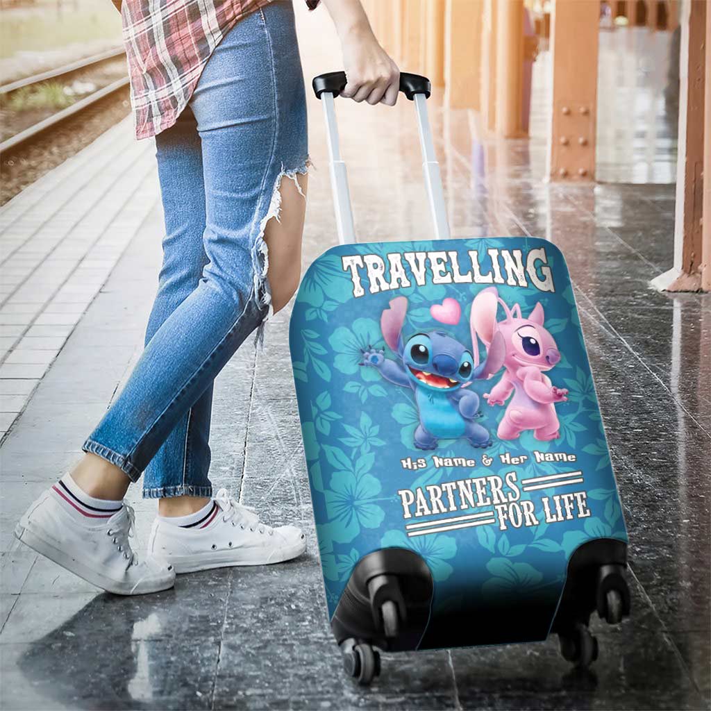 Personalized Ohana Luggage Cover Custom Name Travel Gift for Couples