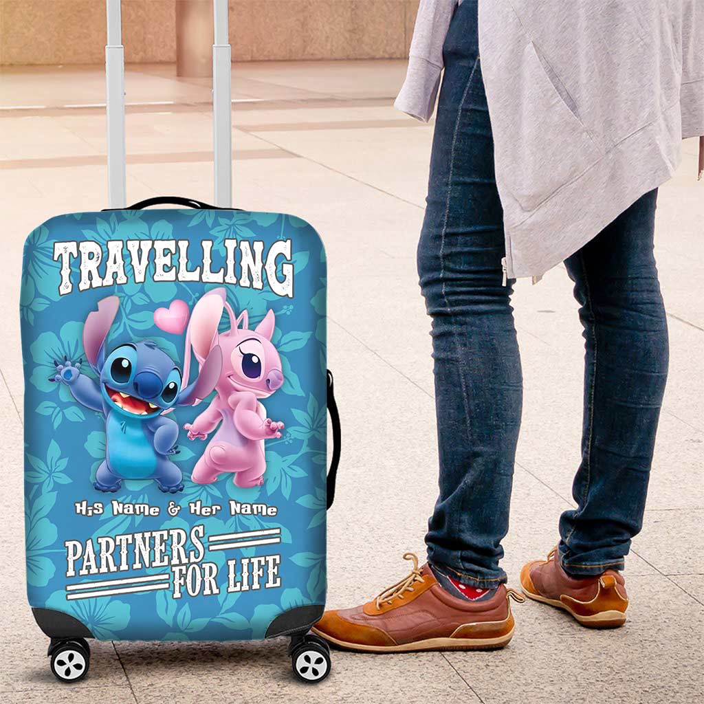 Personalized Ohana Luggage Cover Custom Name Travel Gift for Couples