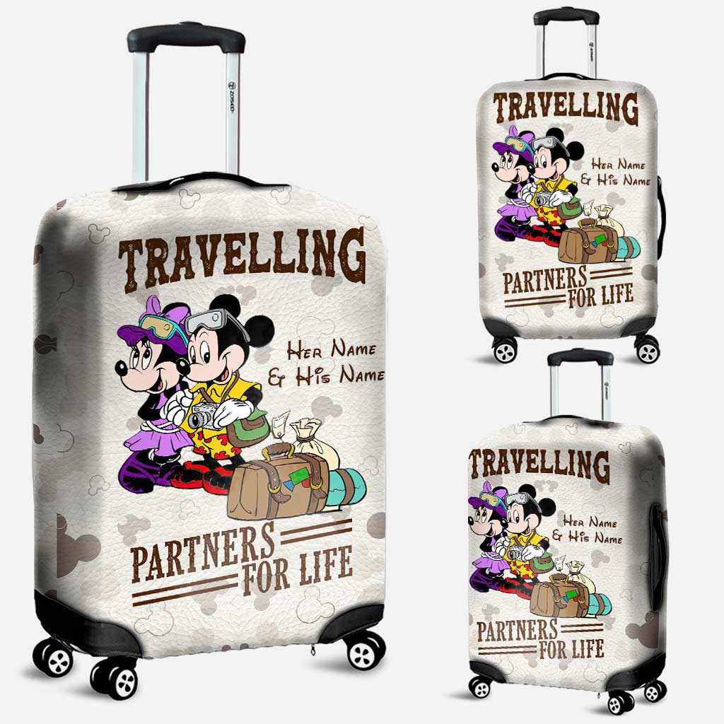 Personalized Luggage Cover with Mickey & Minnie Design for Couples