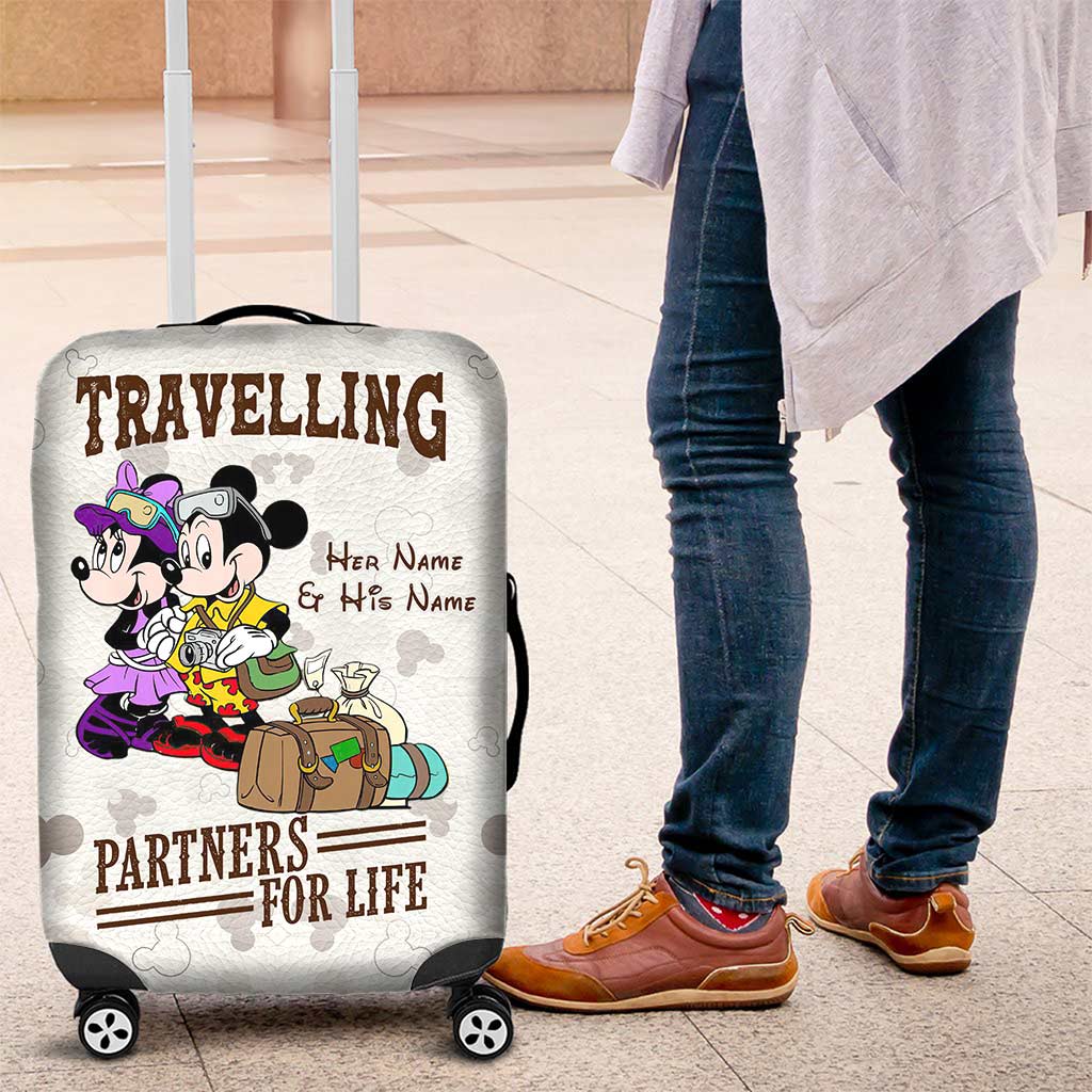 Personalized Luggage Cover with Mickey & Minnie Design for Couples