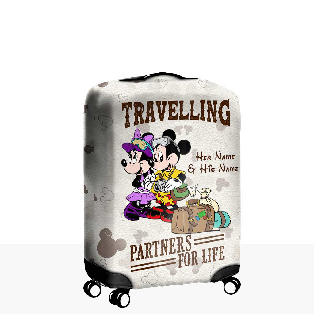 Personalized Luggage Cover with Mickey & Minnie Design for Couples