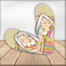Load image into Gallery viewer, Personalized Summer Flip Flops with Custom Name - Beach Day Gift
