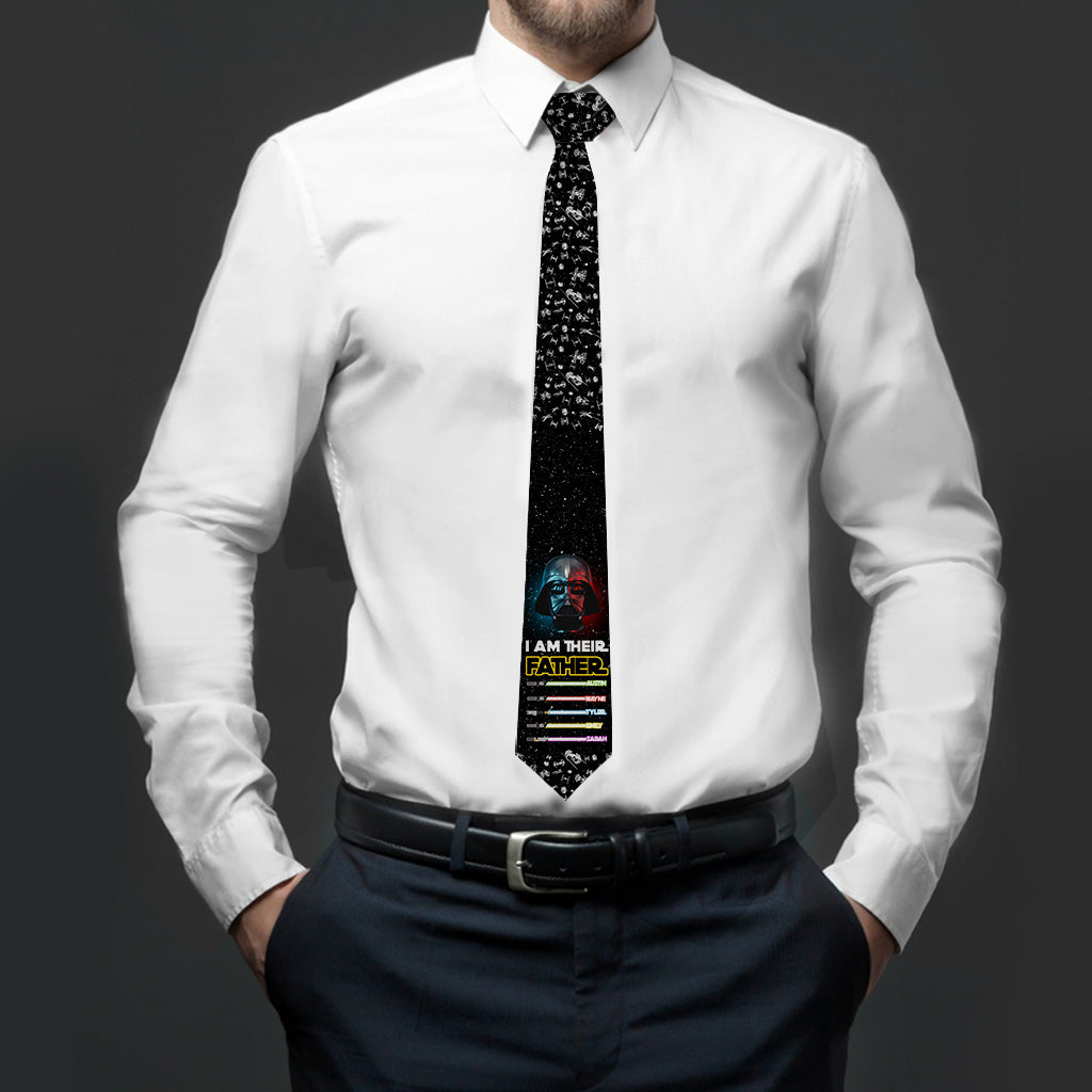 Personalized I Am Their Father Necktie Custom Name Gift for Dad