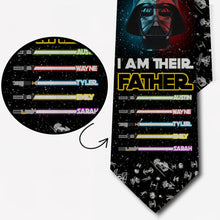 Load image into Gallery viewer, Personalized I Am Their Father Necktie Custom Name Gift for Dad
