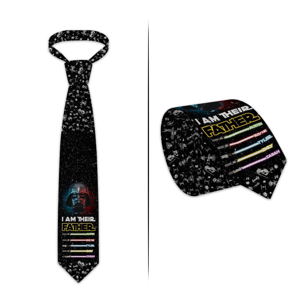 Personalized I Am Their Father Necktie Custom Name Gift for Dad