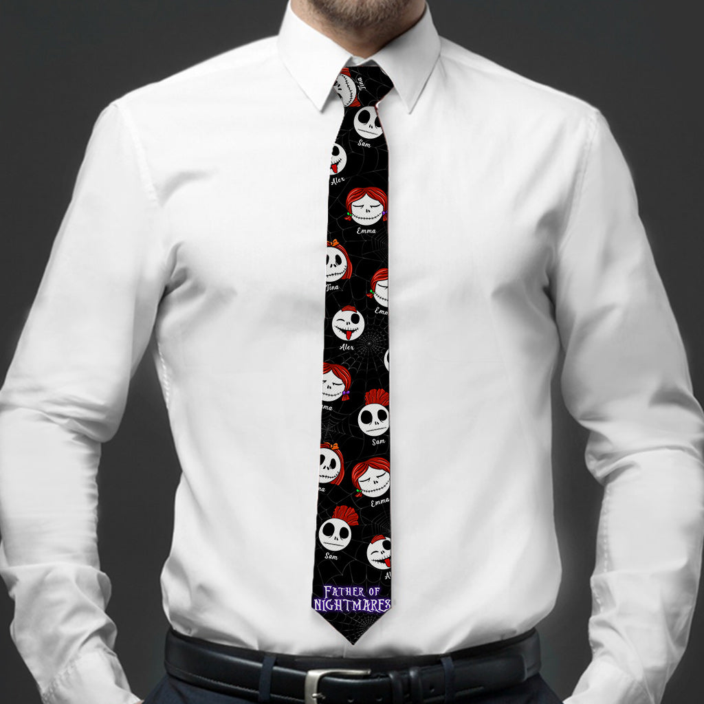 Personalized Nightmare Necktie Custom Name Gift for Dad