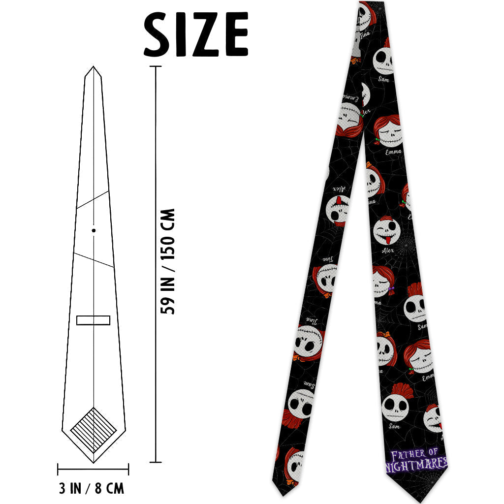 Personalized Nightmare Necktie Custom Name Gift for Dad