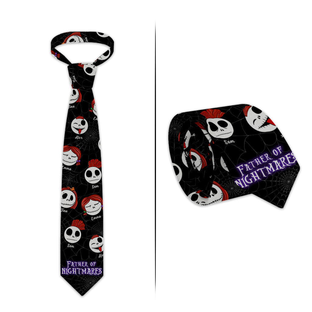 Personalized Nightmare Necktie Custom Name Gift for Dad