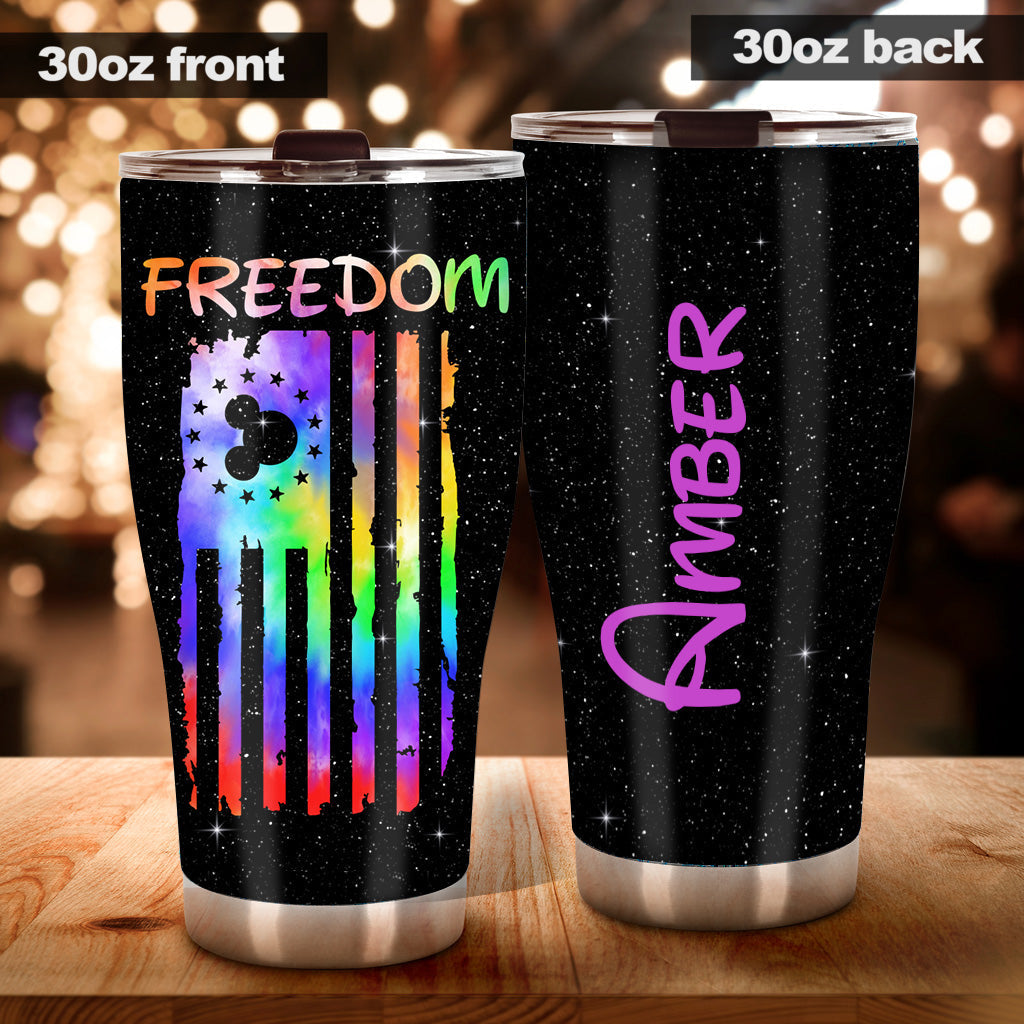 Personalized 20oz Tumbler with Freedom Design | Custom Name Gift