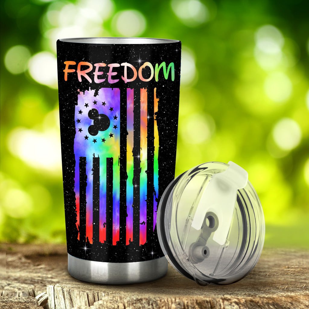 Personalized 20oz Tumbler with Freedom Design | Custom Name Gift